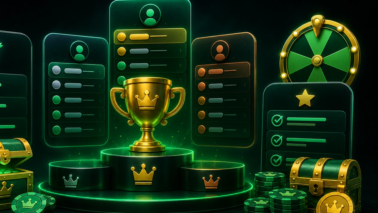 Clasificación de un torneo con misiones y cofres de gamificación